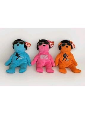 TY Beanie Babies - Lot of 3 Orig. BEANIE Elvis Bears 8.5 inch MWMTs Stuffed Toy